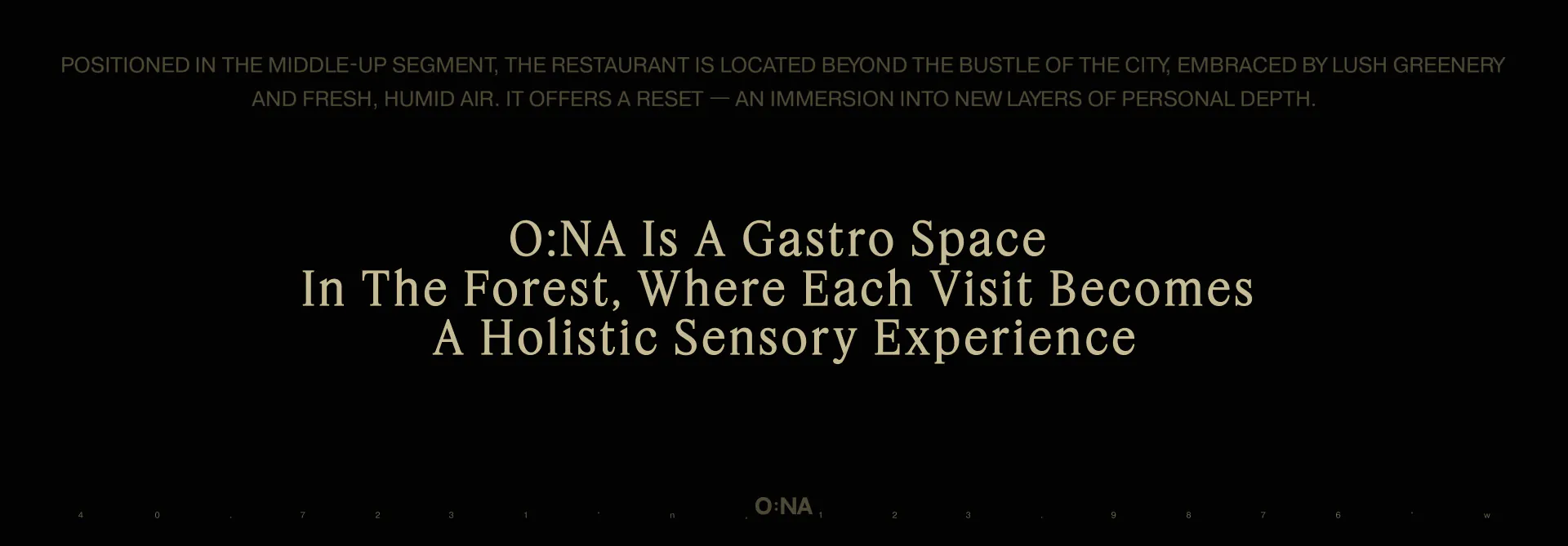 O:NA / Forest Gastro Space project visual 2